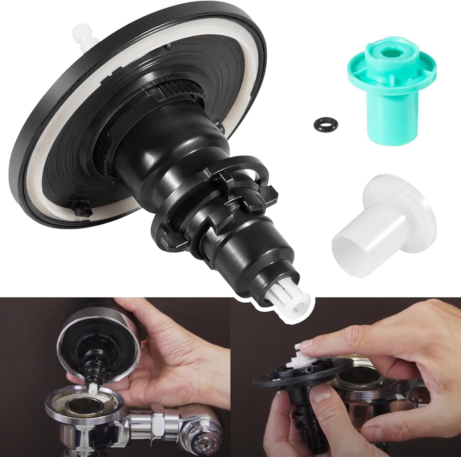 EBV-1020-A 3325001 Flex-Tube Diaphragm Assembly Dual Filter Water Closet Electronic Diaphragm Assembly Fit for Sloan ECOS/G2/Optima Plus/Solis 1.6 & 3.5 GPF Urinal Flushometers