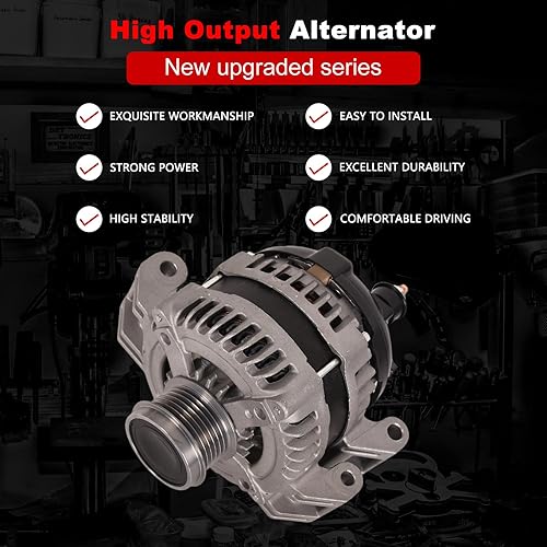 Miniatura 3 de TOPAZ Alternador compatible con Chrysler 300 Dodge Challenger Durango 2011-2017. Reemplazar 4210000750 04801779AH 12V 160A