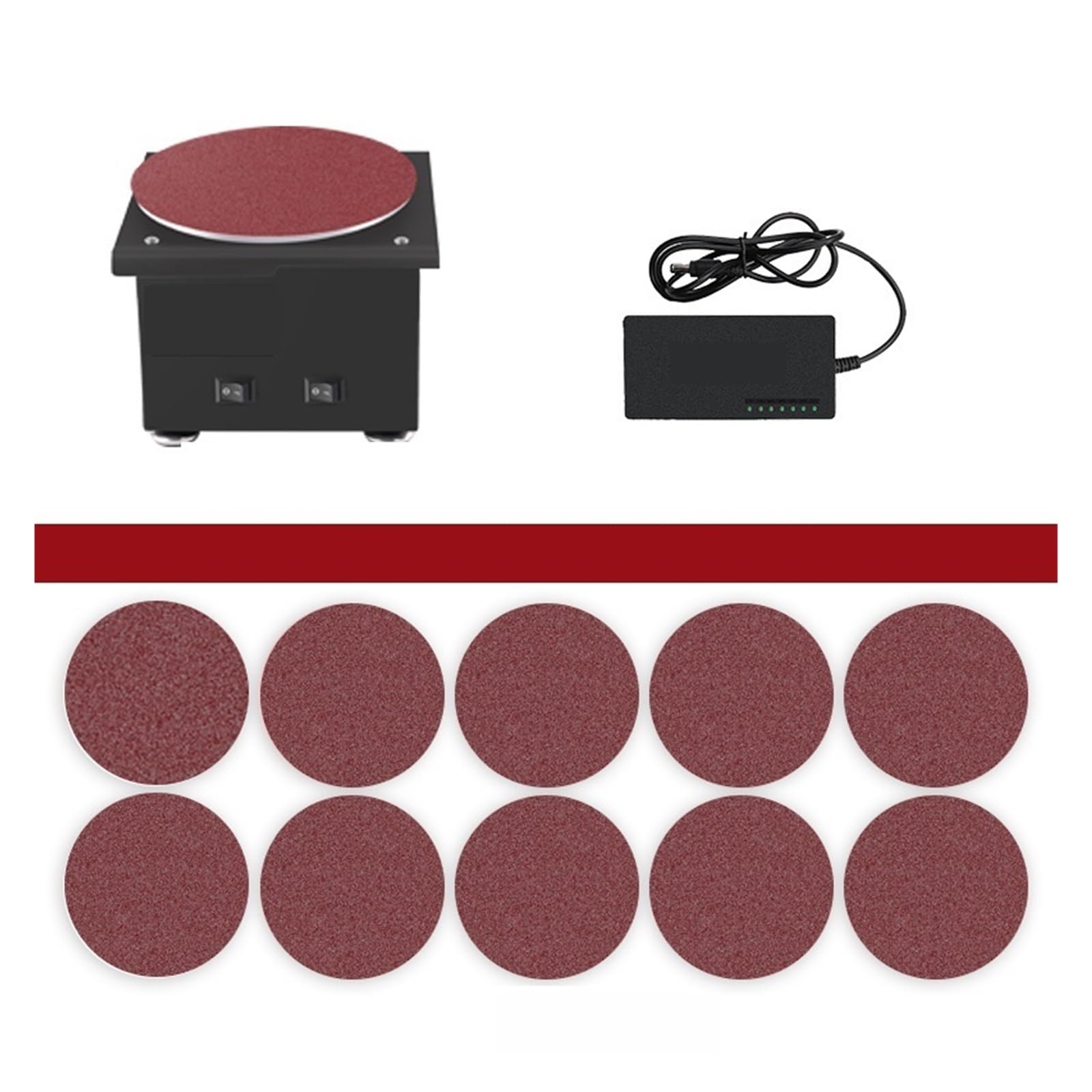 Szlifierka polerska Mini elektryczna szlifierka taśmowa DIY szybka maszyna z piaskiem wielofunkcyjna szlifierka biurkowa narzędzie do polerowania drewna Potężna moc(Set meal 1)