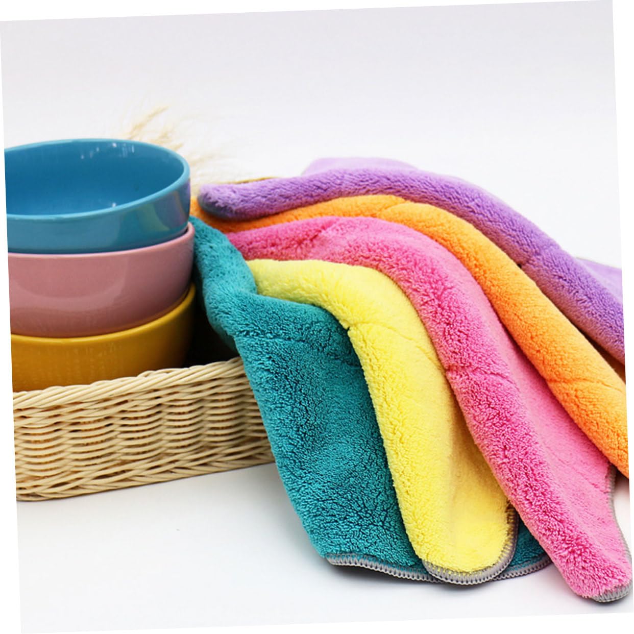 BESTYASH 2 Series Paños De Cocina No Grasientos De Toallas De Limpieza Multiusos Absorbentes para Hogar Y Cocina 5 Piezas X 2