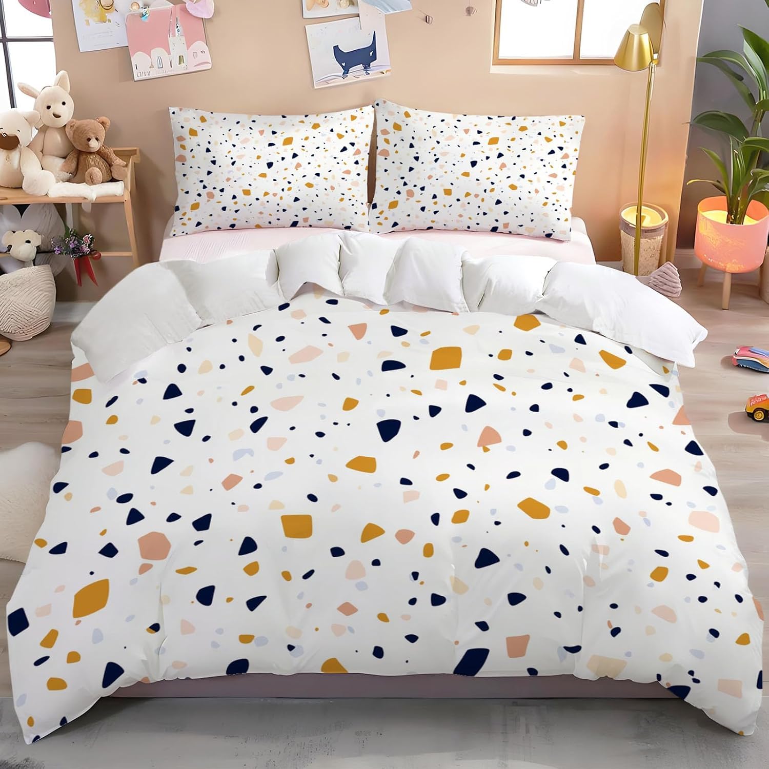 Poszwa na kołdrę 105/120 Marmur 3D Marmur Wzór Marmuru Poszewka na kołdrę 180x220 cm Lekka i wygodna pościel z mikrofibry z zamkiem błyskawicznym i 2 poszewkami na poduszki Łatwa w pielęgnacji M/6073