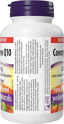 Miniatura 9 de Webber Naturals Coenzima Q10 (CoQ10) 200 mg, 60 cápsulas blandas, suplemento antioxidante de alta potencia, para la salud del corazón y la