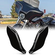 Motorcycle Fairing Wings Windshield Air Deflectors - Black, ABS Plastic, Clip-On, For Harley Davidson Street Glide Electra Glide Tri Glide 1997-2013