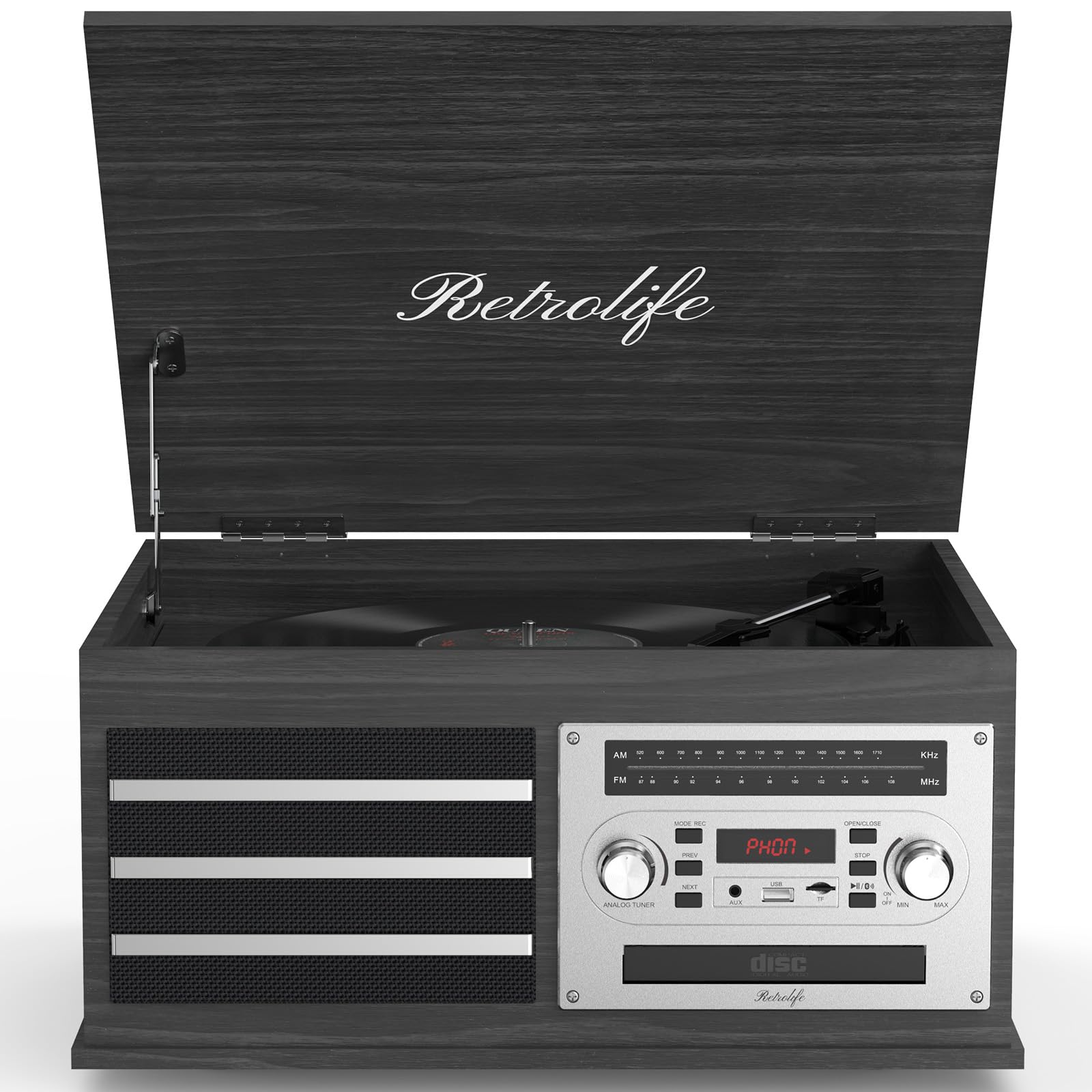 Retrolife 10-in-1 Music Center Turntable