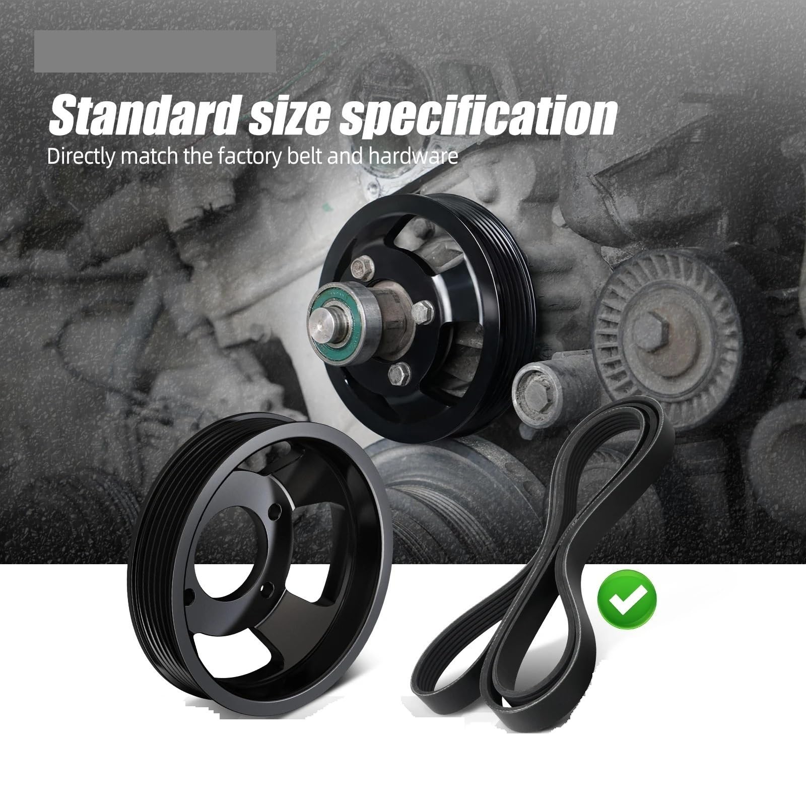 Poleas del cigüeñal Ajuste para BMW E46 E39 E60 E61 E38 E65 X3 E83 X5 E53 Z4 E85 E86 Z3 325i 330i 328i M52TU M54 motor BEVINSEE polea de bomba agua