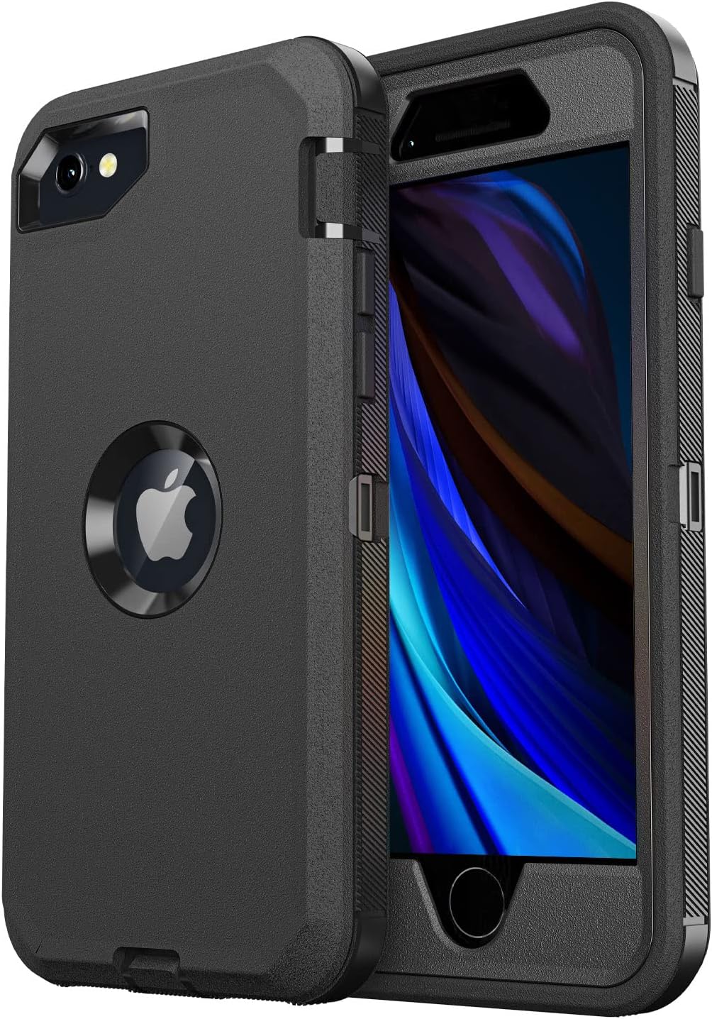 jaroco for iPhone SE Case 2022/2020/3rd/2rd,iPhone 8/7 case [Shockproof] [Dropproof] [Military Grade Drop Tested] with Non-Slip Removable Heavy Duty Full Body Phone Case-Black