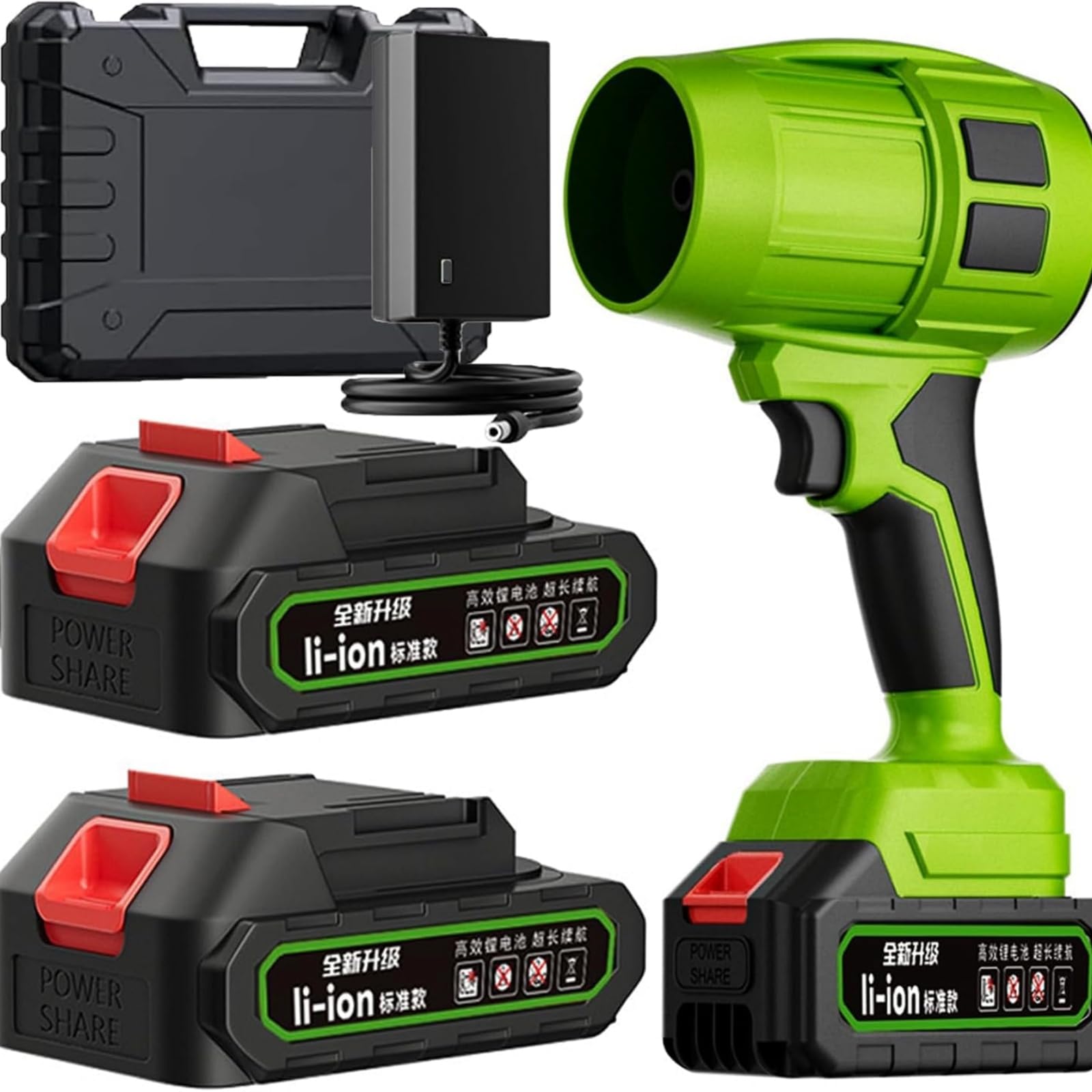 Souffleur Batterie, Seese Pro Le Souffleur sans Fil Ultra Puissant, ExtéRieur Feuilles Portable Turbocompressé Au Lithium, pour Nettoyage de ExtéRieur/Cour/Terrasse/Voiture (2 Batterie)