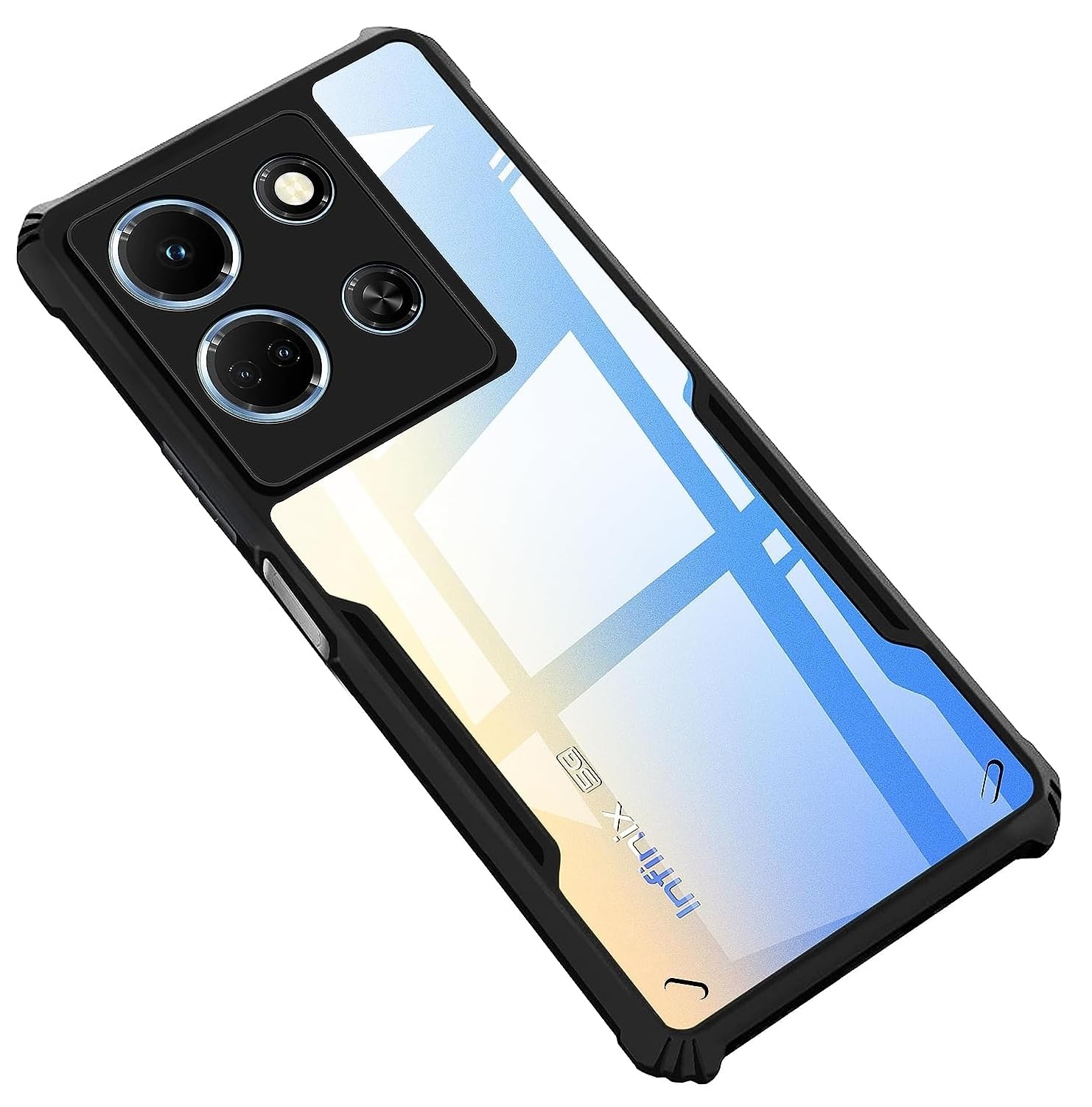 SHINESTAR Infinix Note 30 5G Back Cover Case | Ultra Thin 360 Degree Protection Crystal Clear Tranparent Bumper Back Cover Case for Infinix Note 30 5G - Black