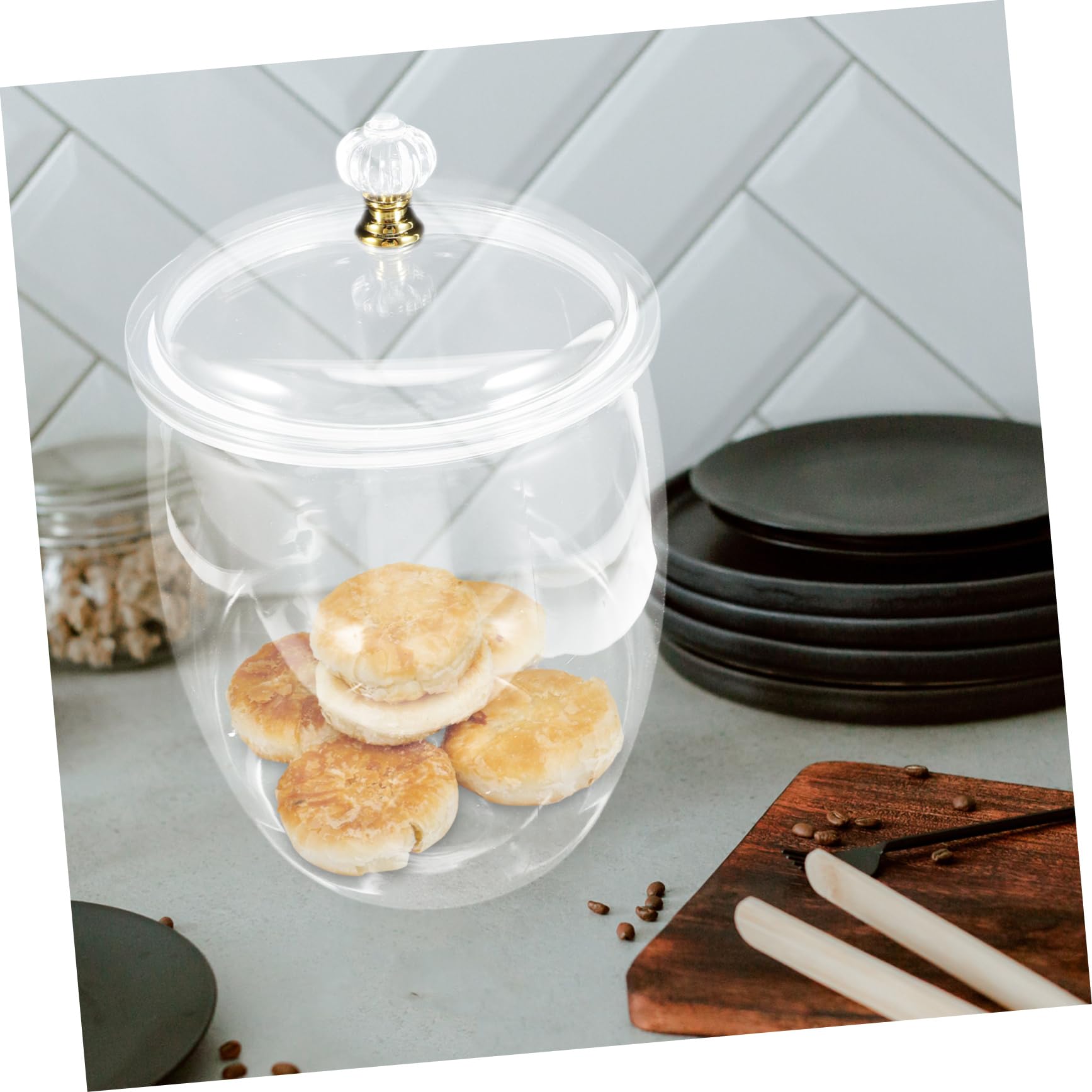 Barattolo Colore Casuale di Plastica Ermetico per Biscotti e Caramelle e Coperchio Sigillato con Grande Capacità 3,8l per Conservare Alimenti Freschi in Casa