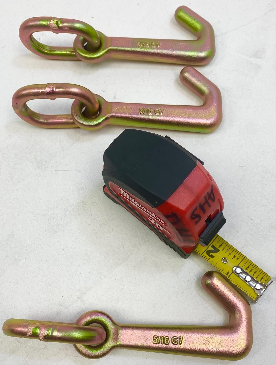 Forged R T J Hooks 4700-5400 lbs Working Load Limit for Car Hauling (Mini J Hook, Five (5))