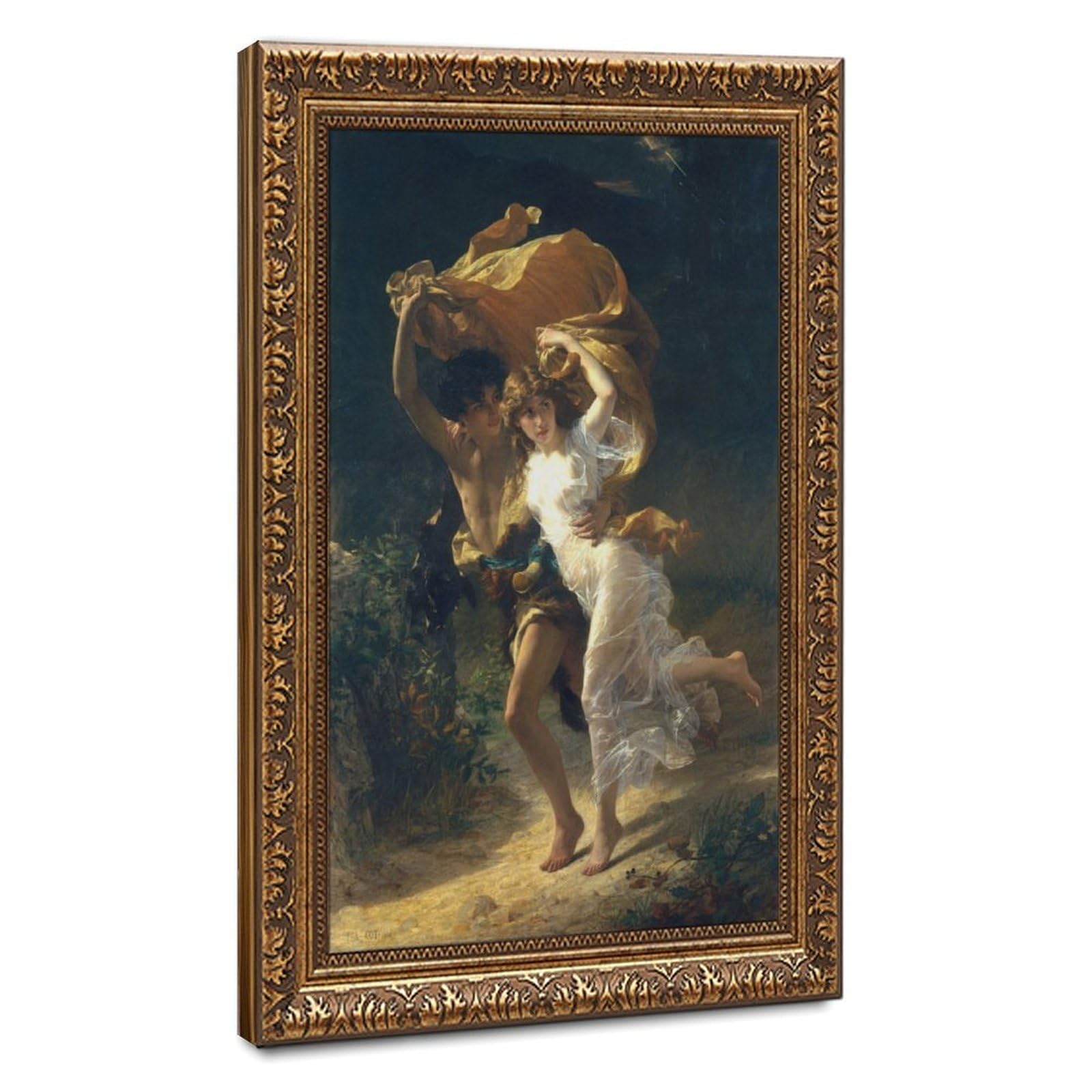 WCYB Pierre Auguste Cot The Storm 1880 Posters Prints Canvas Deco Paintings Wall Art Hangable Frame 20" L X 30" W