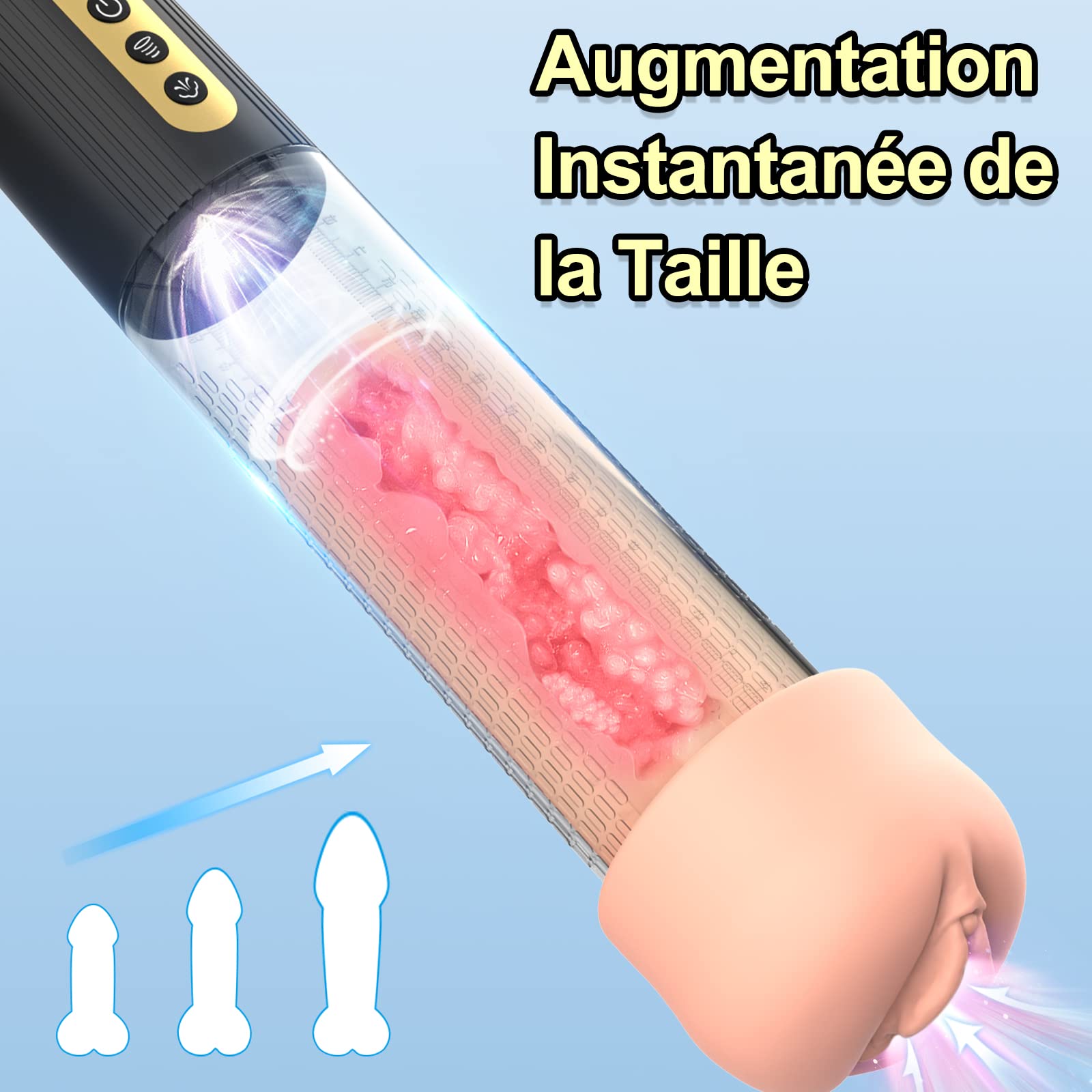 Pompe à Pénis Sex Toys Homme Masturbeuse pour Agrandir son Pénis Sextoy Masturbateur avec des Modes D'aspiration Puissants