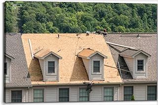 TIGTMULERLY Townhouse roof after removal the old shingles ready Canvas Wall Art Decor Paintings Pictures for Bedroom Wall Decor Above Bed Living Room Wall Decoration Bathroom Office Artwork