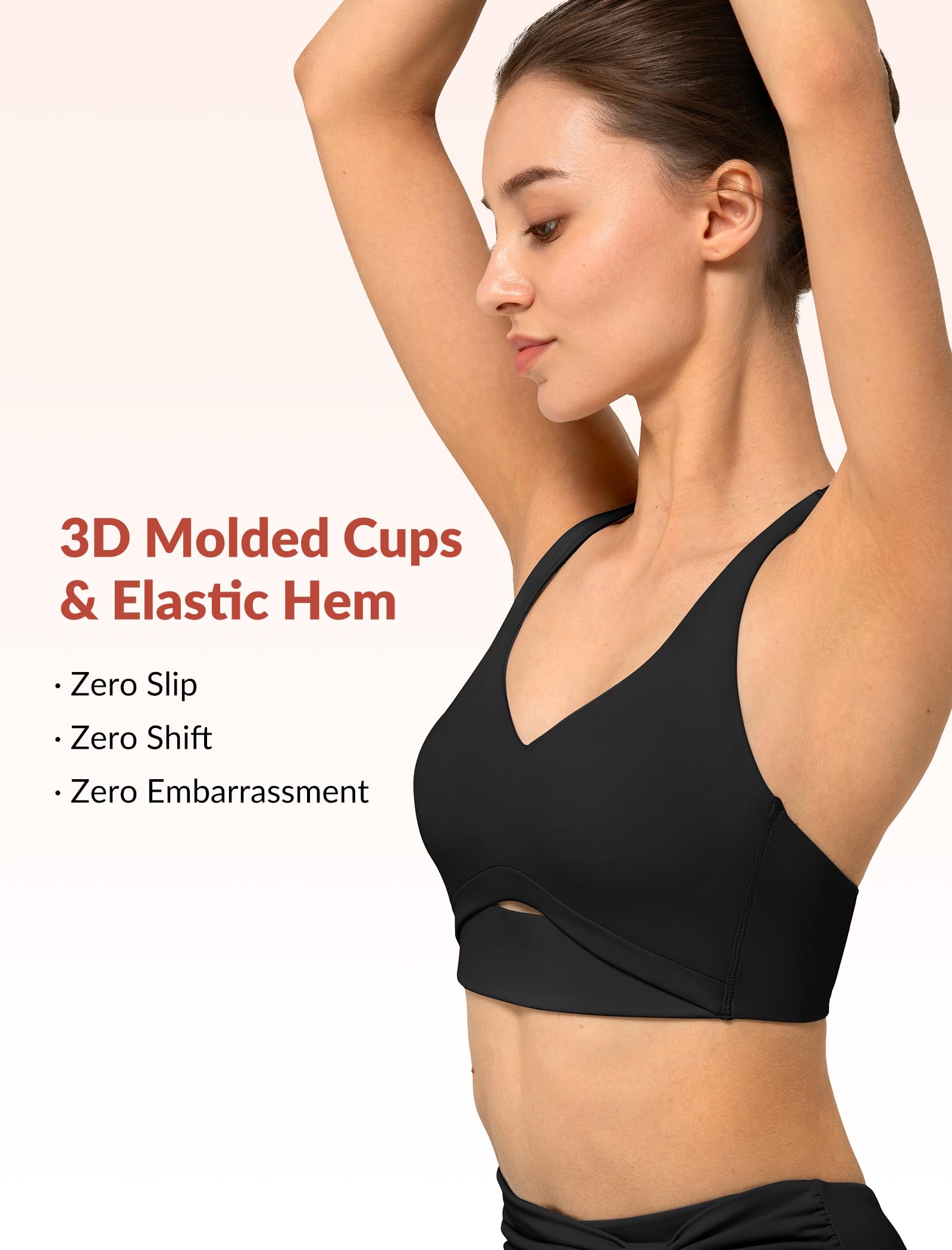 Yvette Reggiseno sportivo leggero a forma di X con coppa modellata a forma di X, reggiseno da allenamento alla moda per yoga