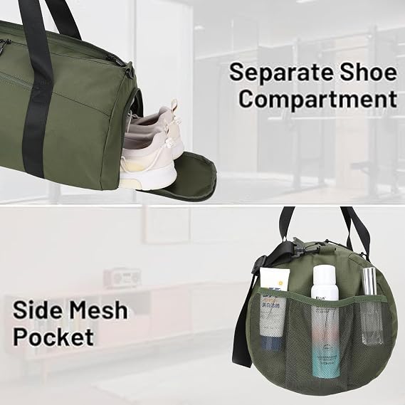 BESMART Gym Bags for Men with Side Pocket,38L Large Sports Gym Duffle Bag