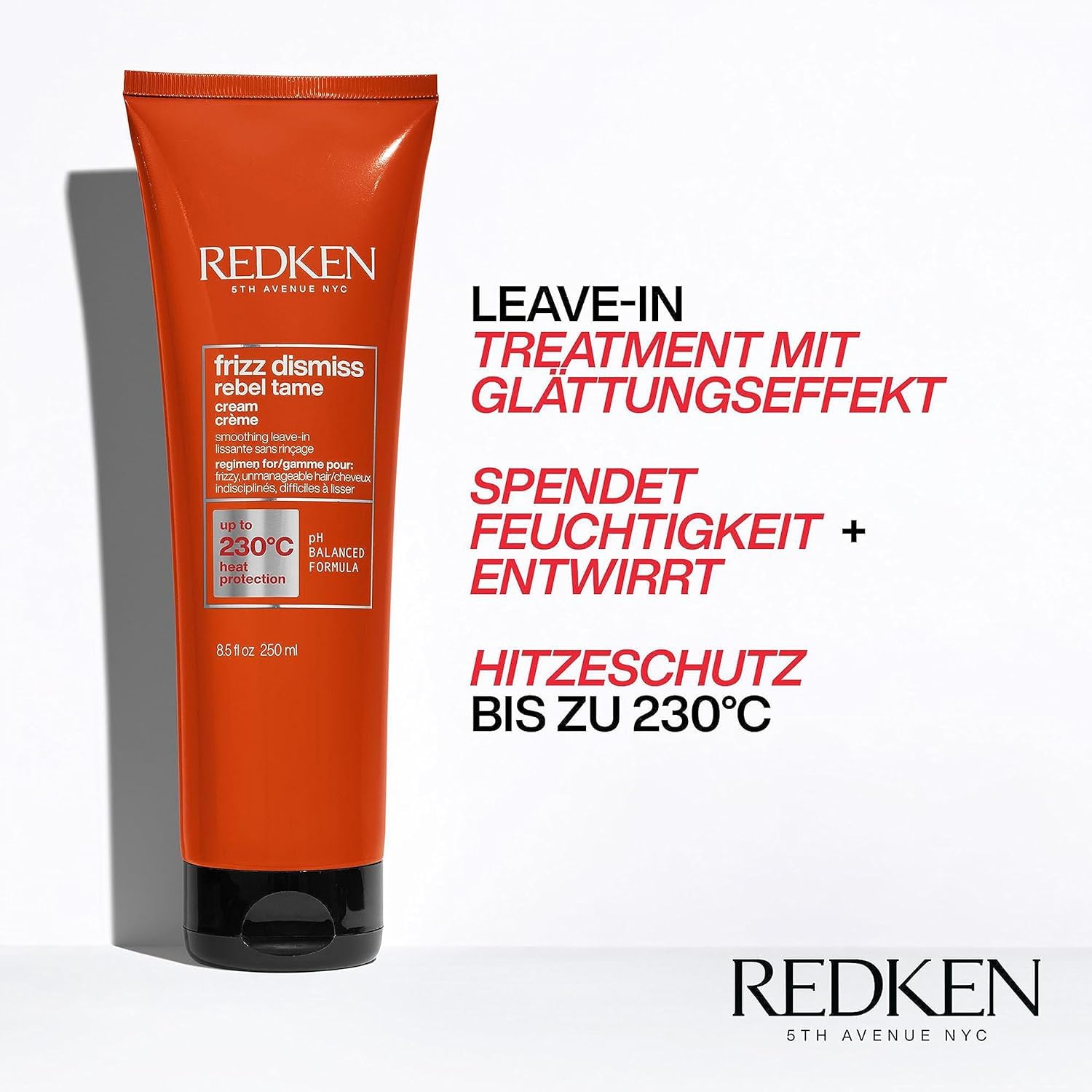 Redken Haarlotion mit Anti-Frizz-Effekt für widerspenstiges Haar, Mit Babassu-Öl und Smoothing Komplex, Frizz Dismiss Rebel Tame, 1 x 250 ml