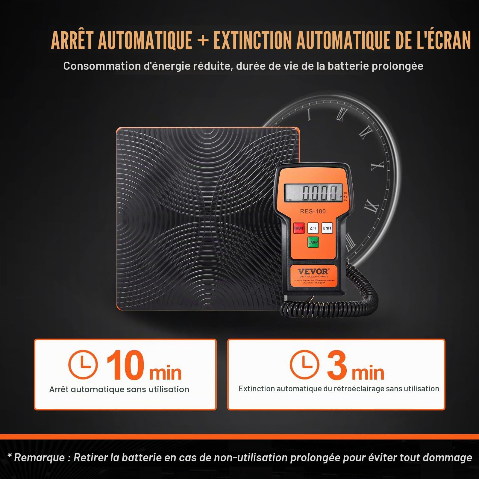VEVOR HAVC Balance de réfrigérant 100 kg avec télécommande filaire, balance numérique de haute précision de 5 g avec étui et batterie sèche