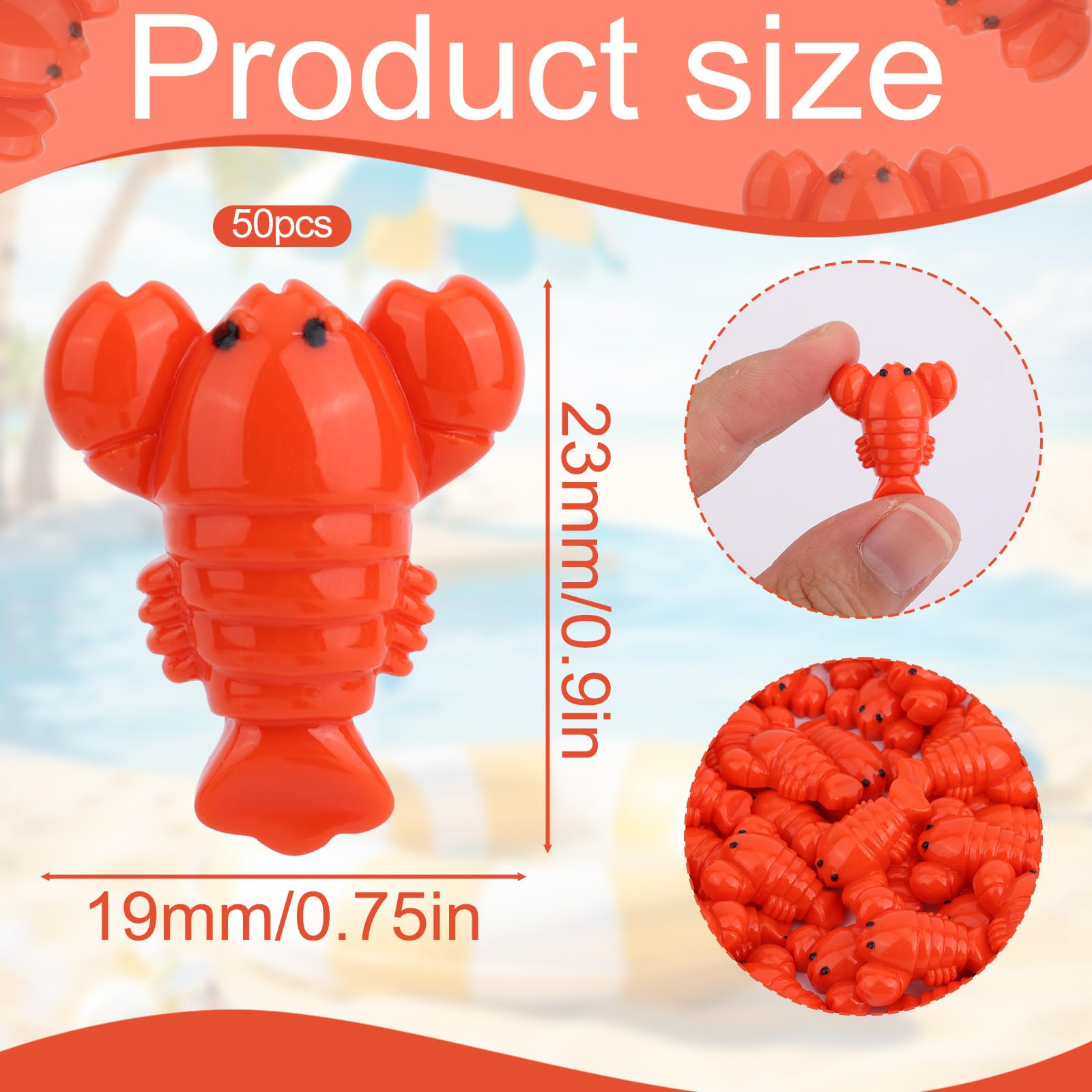 Goktvai 50pcs Mini Resin Lobster Toys - Image 2