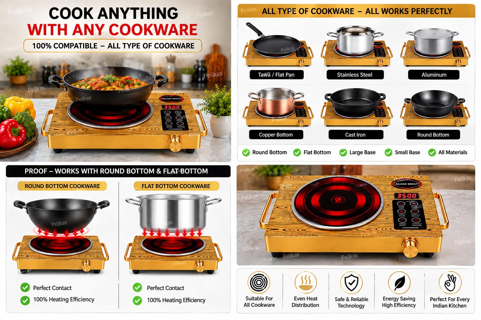 SAFERSKY 3500W Induction Cooktop - Portable & Durable -4 SAFERSKY 3500W Induction Cooktop - Portable & Durable -4