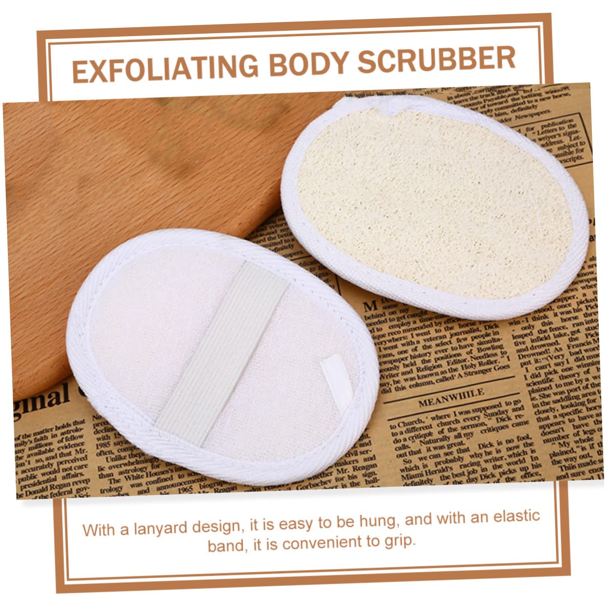 ARTSEWPLY 2Pcs Exfoliating Loofah Sponge Pads Body Scrubbers with Lanyard Design for Skin Cleansing and Massage Comfortable Convenient for Family Use