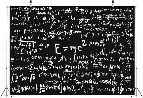 Miniatura 4 de BELECO Telón de fondo de fotografía de pizarra de 9 x 6 pies para aula, dibujado a mano, matemáticas, física, fórmulas geométricas, ecuaciones