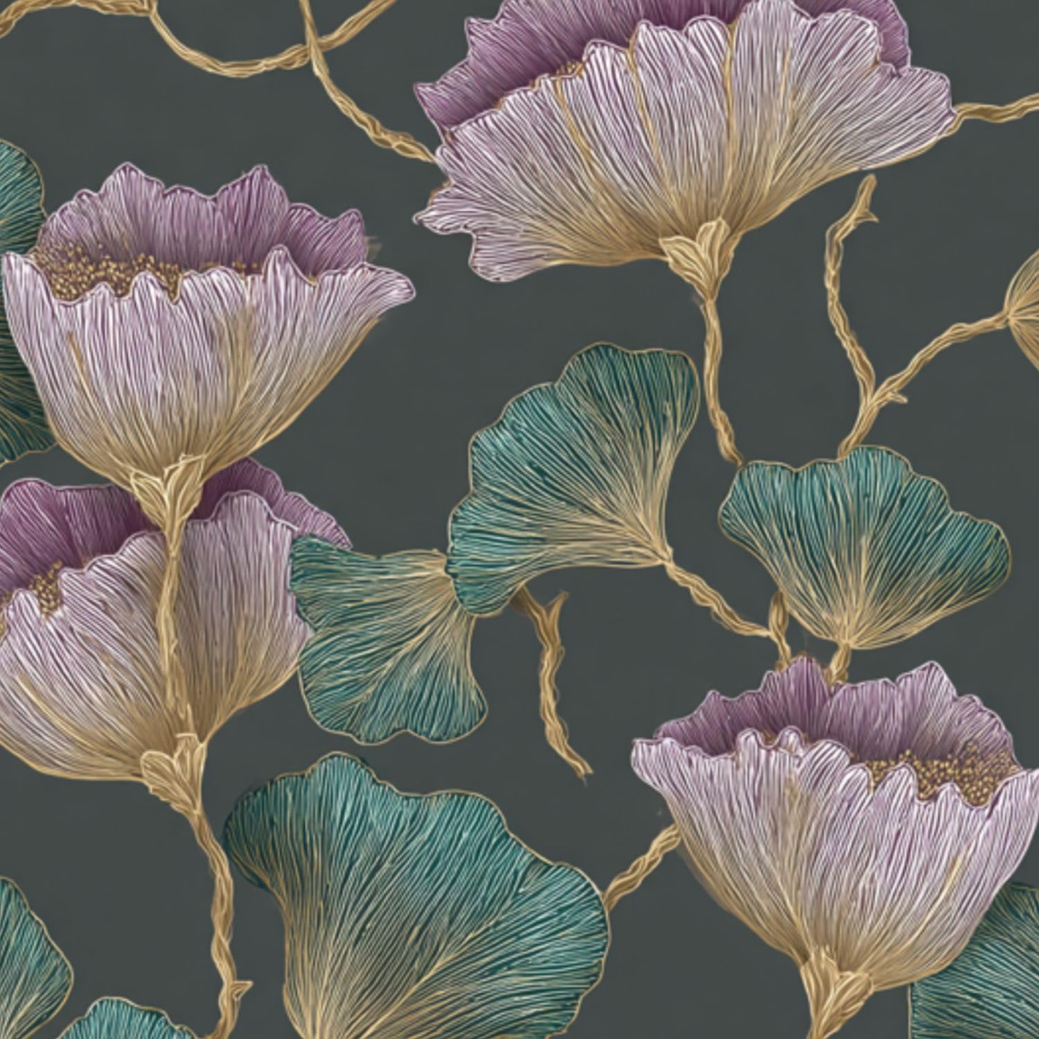 Deruinvaio Multi10 Self Adhesive Feature Removable Vintage Botanical Floral Vine Emerald Peel And Stick Vinyl Wallpaper Roll, Sticky Lining Paper For Bedroom, Living Room, Kitchen Walls