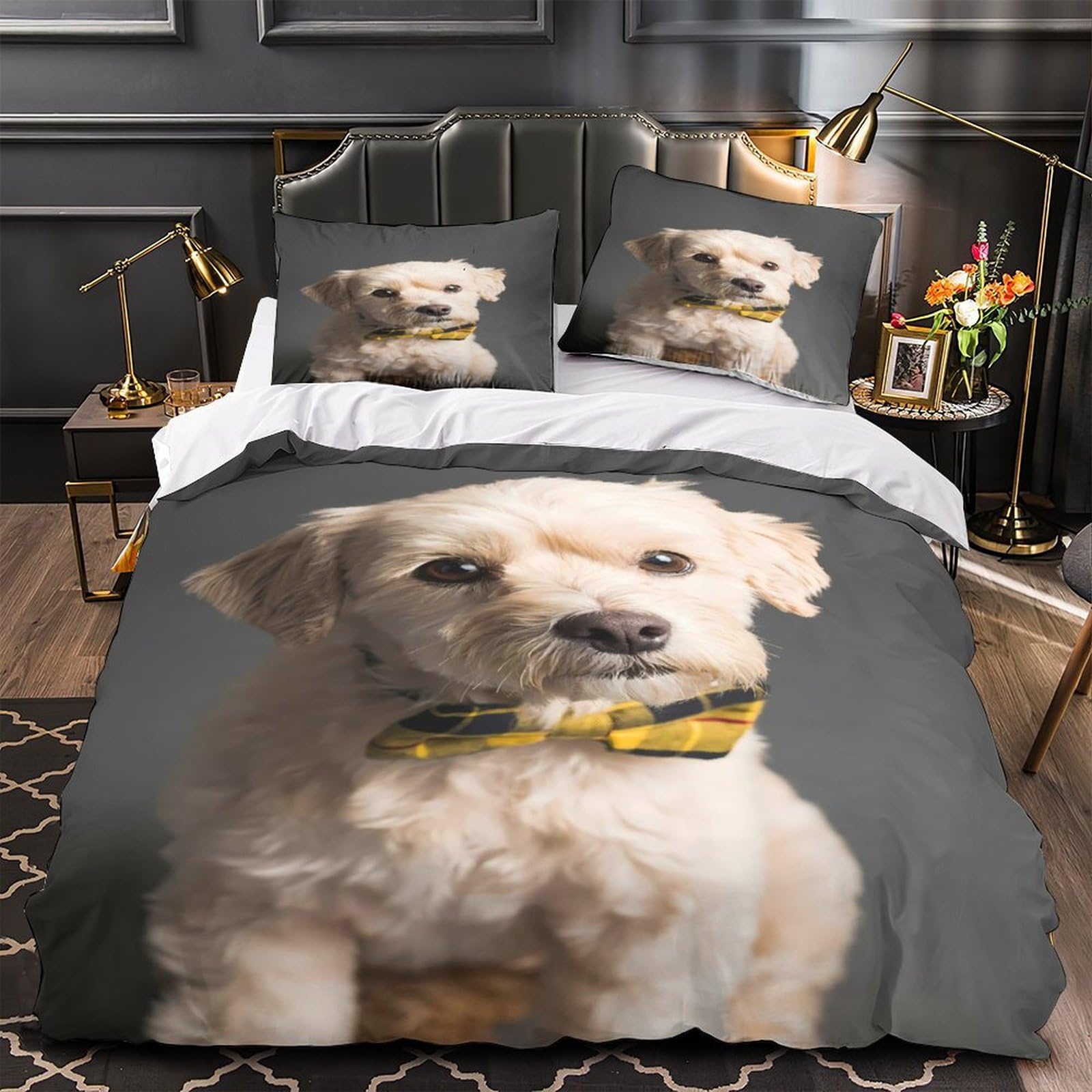 Parure de lit chiot mignon 3D cadeau anniversaire fille