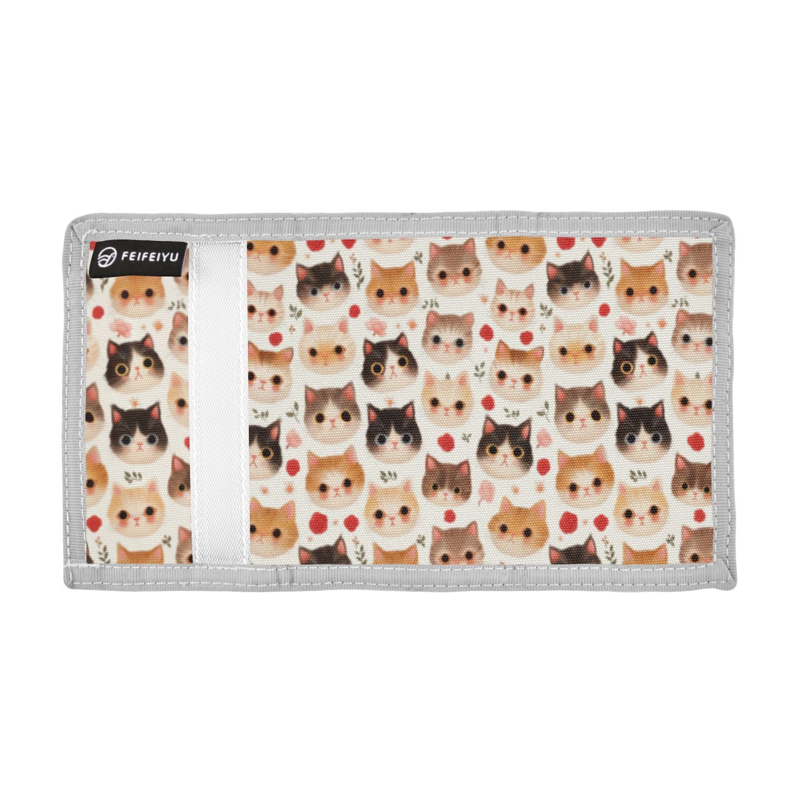 Wusikd Cute Cats Kids Wallet for Boys Girls Roses Toddler Trifold Wallet Novelty Wallet for Teens Women Men