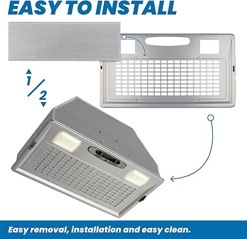 Miniatura 4 de ANTOBLE S99010370 - Filtro de campana extractora compatible con filtros de grasa de aluminio Broan Nutone para Broan PM390 PM250, piezas de repuesto