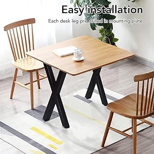 Miniatura 4 de TOPINCN Table Legs 71x 45cm Heavy Duty X Shaped Furniture Legs for Dining Table, Desk, Office Table Floor Protection (Pack of 2)
