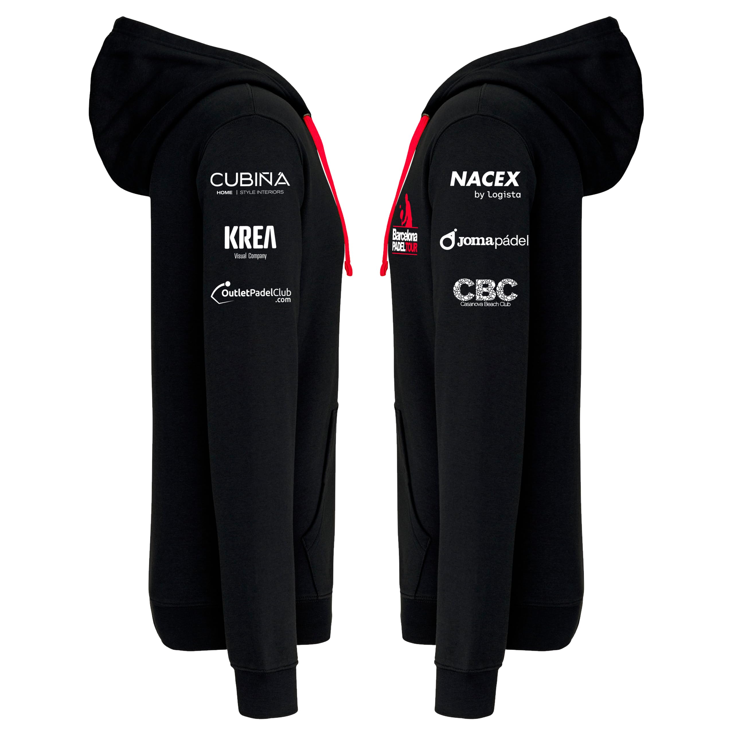 Barcelona Padel Tour | Felpa con Cappuccio da Uomo con Zip | Giacca Sportiva Padel con Stampa Speciale Padel | Abbigliamento Sportivo