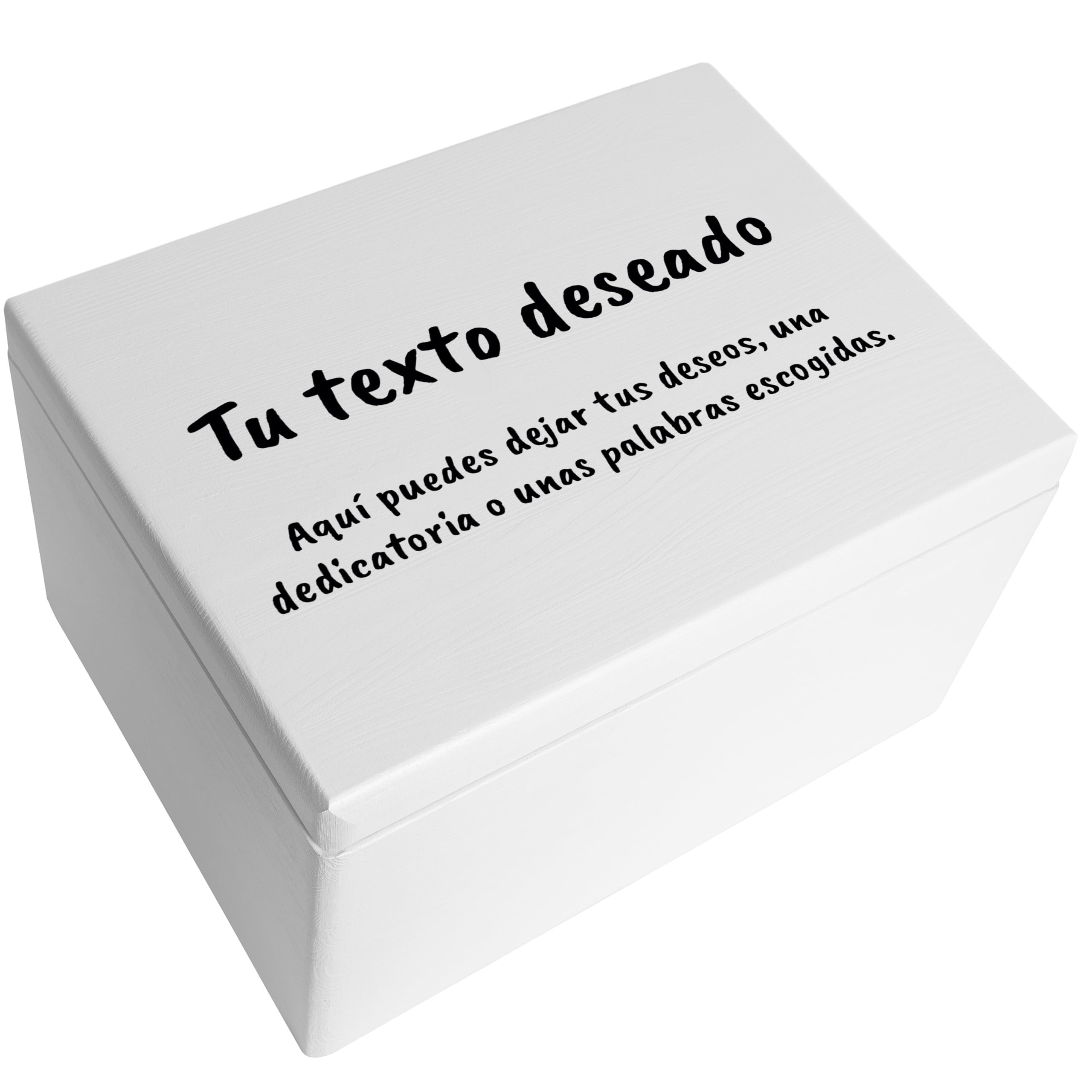 Creative DECO Blanca Caja de Regalo con tu Texto Personalizado Cumpleaños | Caja Madera de Recuerdos Personalizada | Mujeres, Hombres y Parejas | Impresión | Personalizadas Personalizados Fiestas