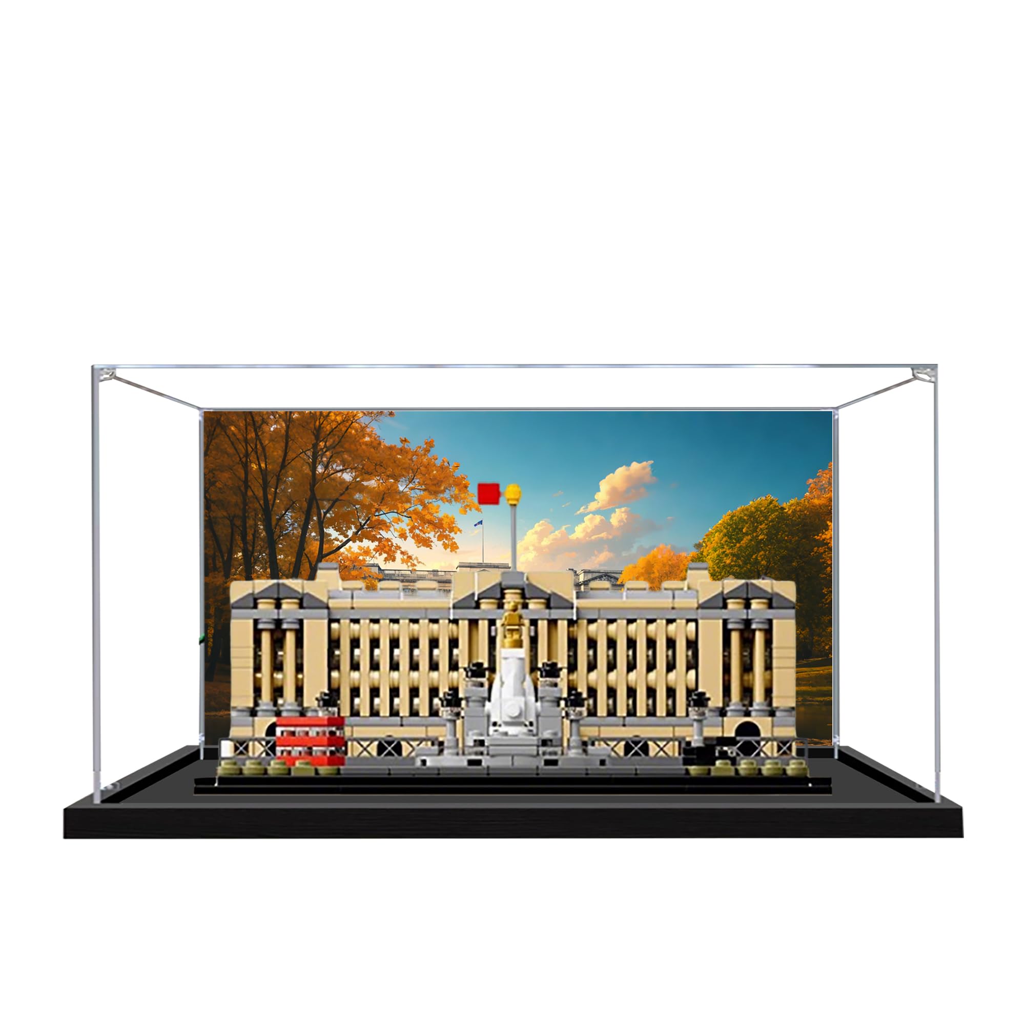 Acrylic Display Case for Lego 21029 Buckingham Palace Model, 3mm Dustproof Display Box, Display Case Compatible with Lego 21029 (Model Not Included) (Background Build)