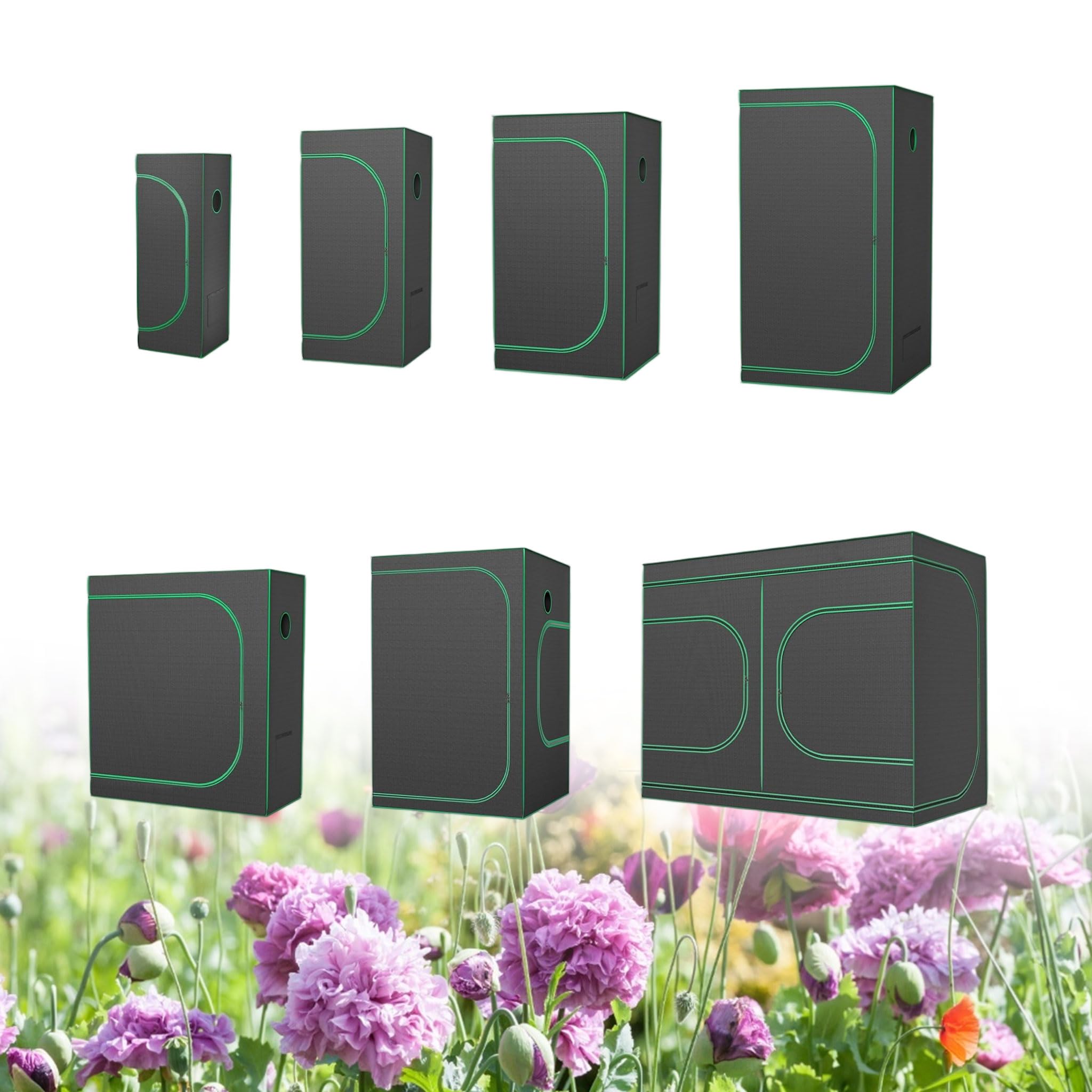LZQ Tente de culture pour plantes d'intérieur - 60 x 60 x 140 cm - Avec cadre en acier et tissu Oxford 600D - Pour la culture hydroponique et la culture des plantes