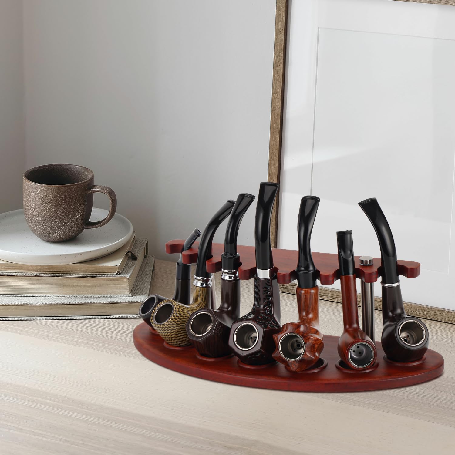 Amazon.com: Natural Solid Rosewood Tobacco Smoking Pipe Stand Holder for 7  Pipes