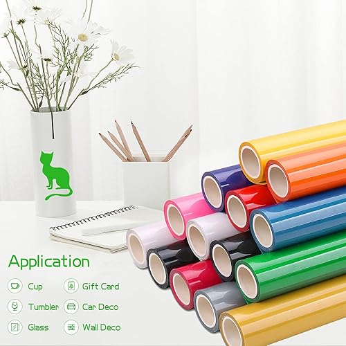 Miniatura 2 de Limette - Rollo de vinilo adhesivo permanente verde, 12 pulgadas x 15 pies, vinilo permanente de alta calidad para manualidades, letreros, álbumes