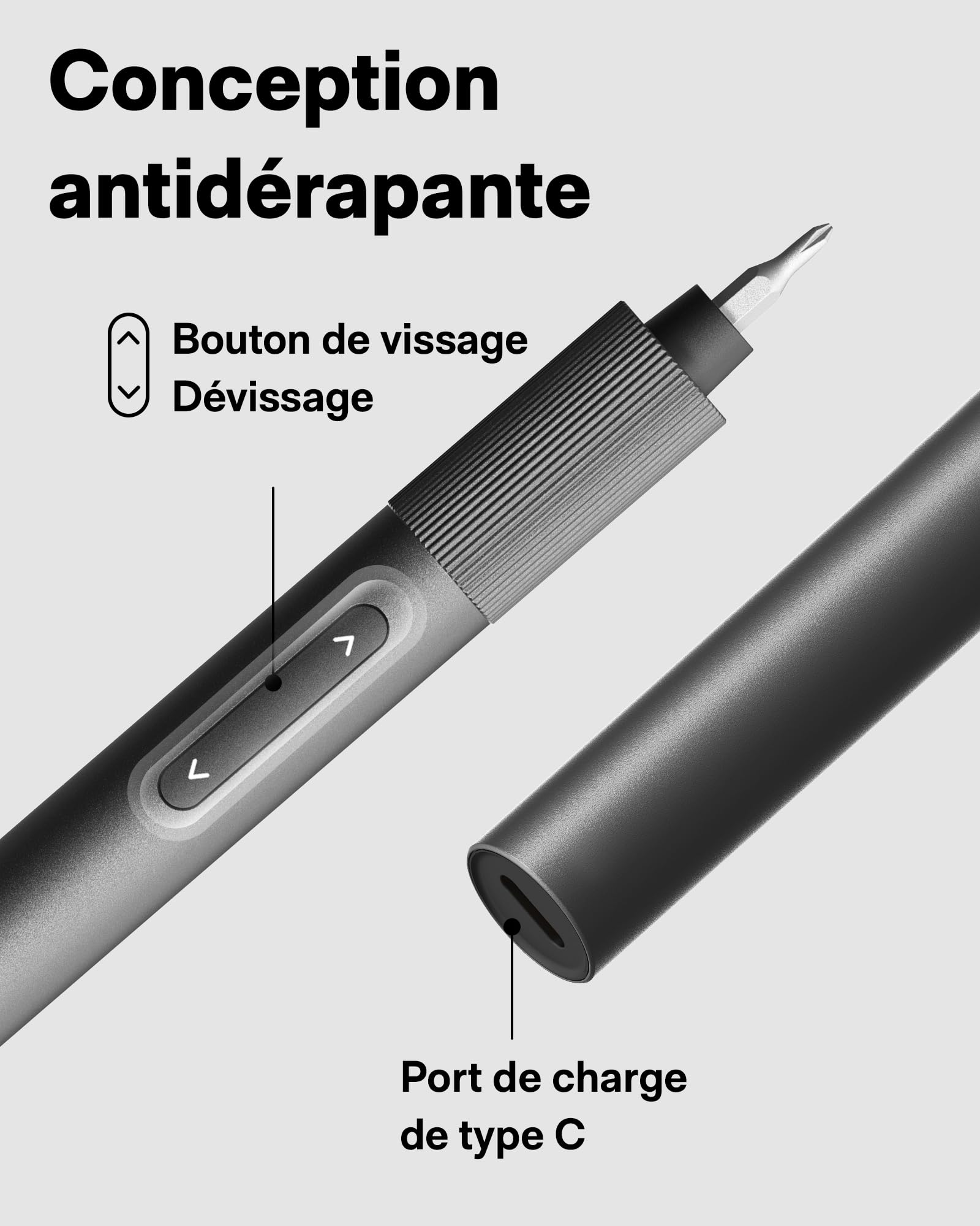 HOTO Tournevis Électrique Mini 25 en 1, Kit Tournevis de Précision 3.7V, Rechargeable USB-C, Outil Magnétique Compact pour Téléphone, Ordinateur, Appareil Photo, Bricolage et Réparation Électronique