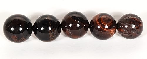 Miniatura 8 de HQRP Bola coleccionable de cristal mineral Chatoyant pulida de 0.866 in de tigre rojo profundo/ojo de dragón - África (1 unidad)