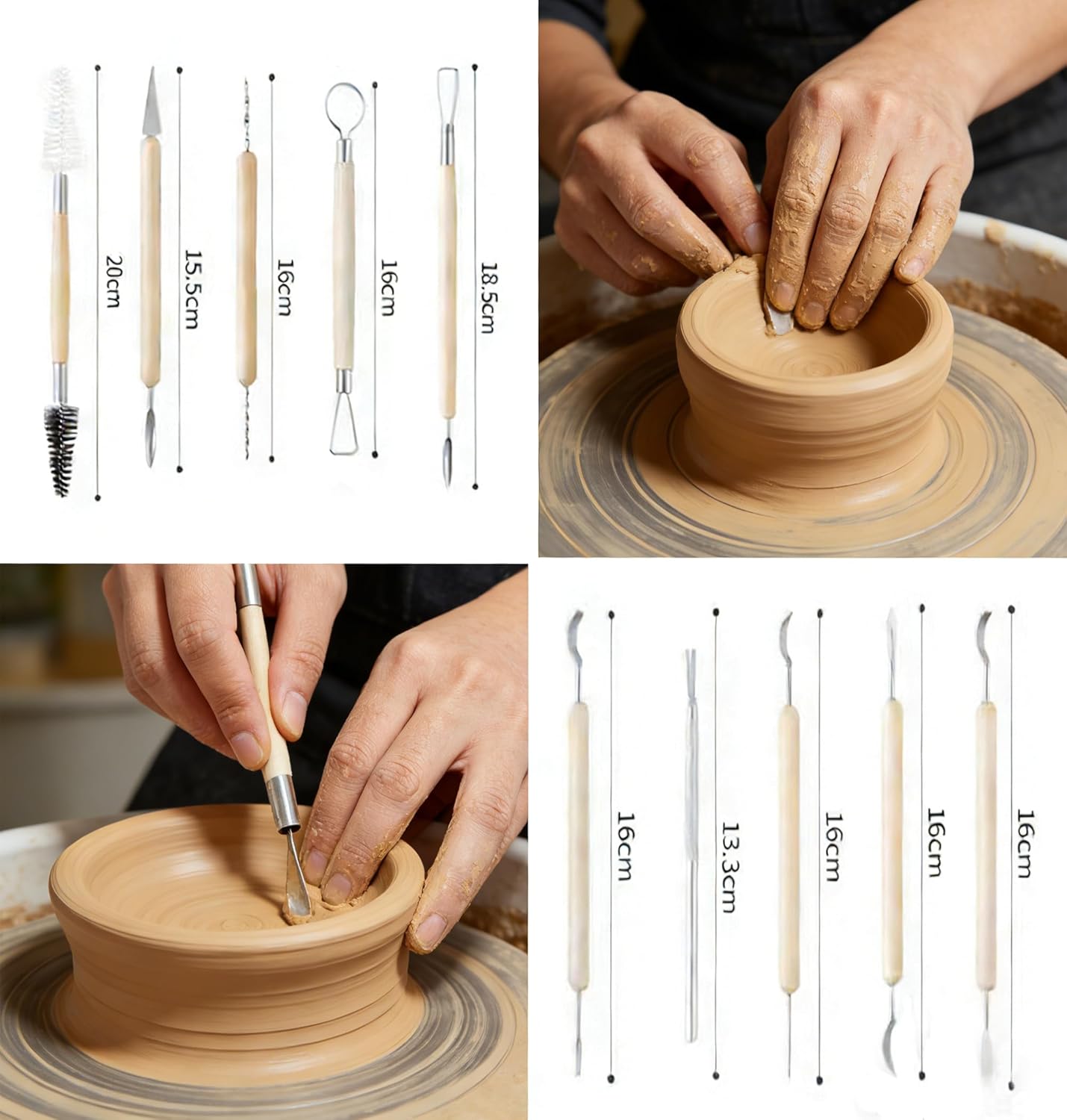 粘土ツール 42個 粘土彫刻ツールキット 陶器彫刻ツール DIY ハンドクラフト セラミックツールセット 初心者、愛好家向け