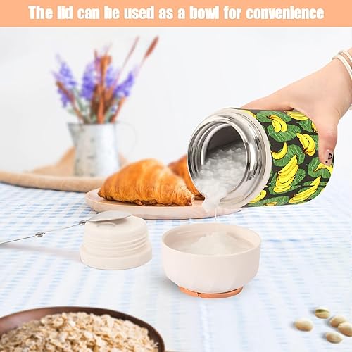 Miniatura 6 de Banana Food Jar with Spoon Stainless Steel Vacuum Insulated Food Container 17 oz Thermos for Hot Food