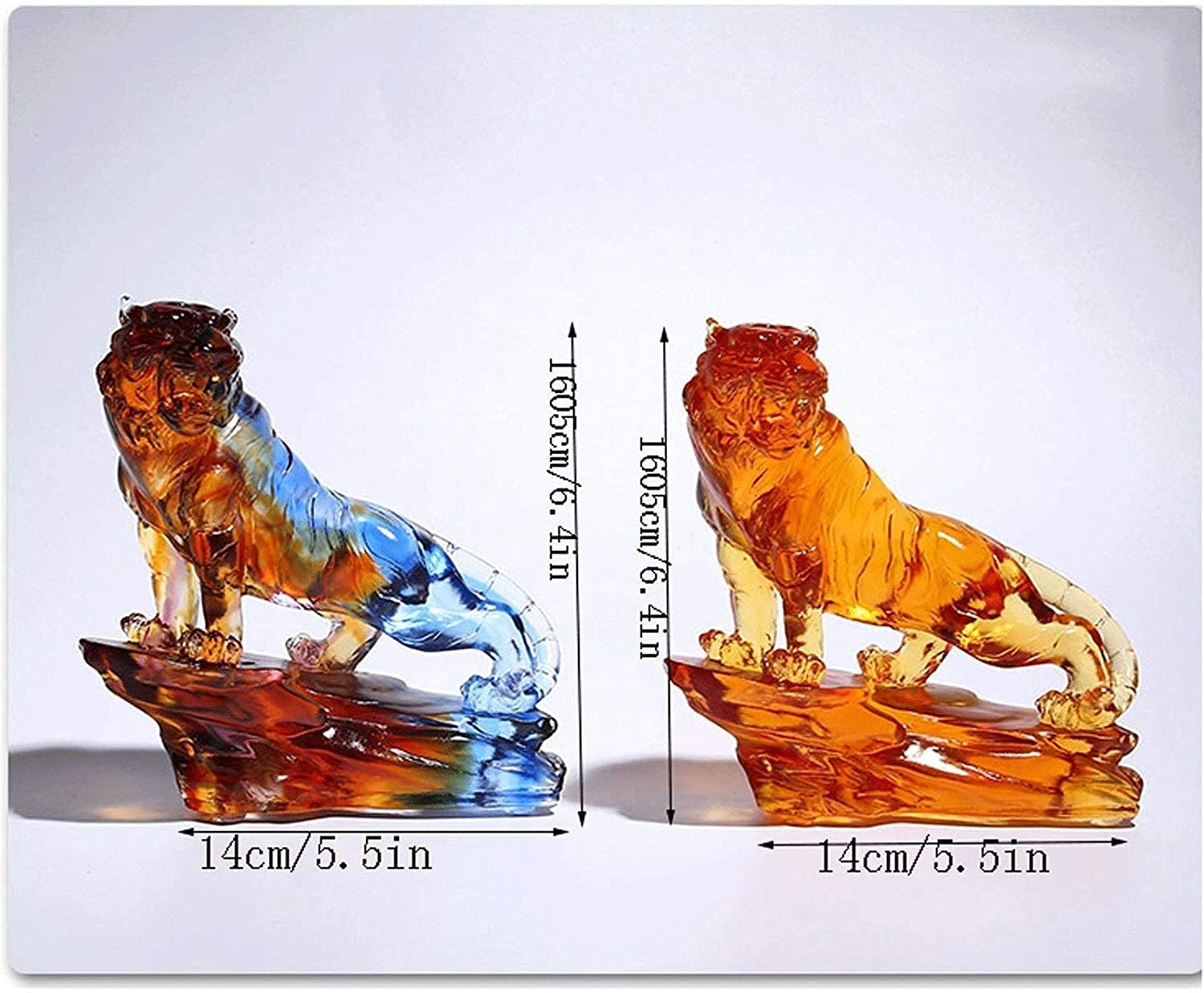 Amazon.co.jp: 彫刻の置物ガラスの虎の置物-収集可能な動物の芸術の