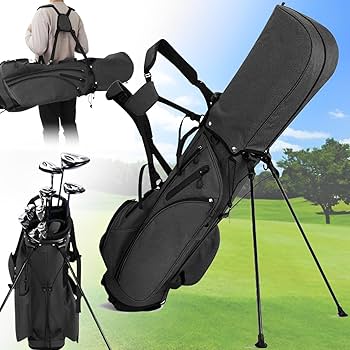 黒いナイロンゴルフバッグ・スタンド付き Amazon | ゴルフ キャディバッグ メンズ レディース スタンド