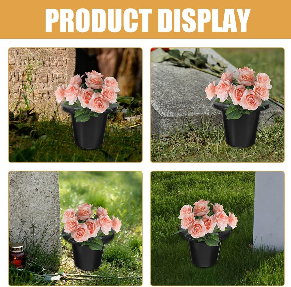 BESPORTBLE 8pcs Cemetery Grave Vase Inserts, 16 Holes Cemetery Flowers Holder Bracket for Grave Vase Reusable Cemetery Decor Tombstone Markers Memorials Sympathy