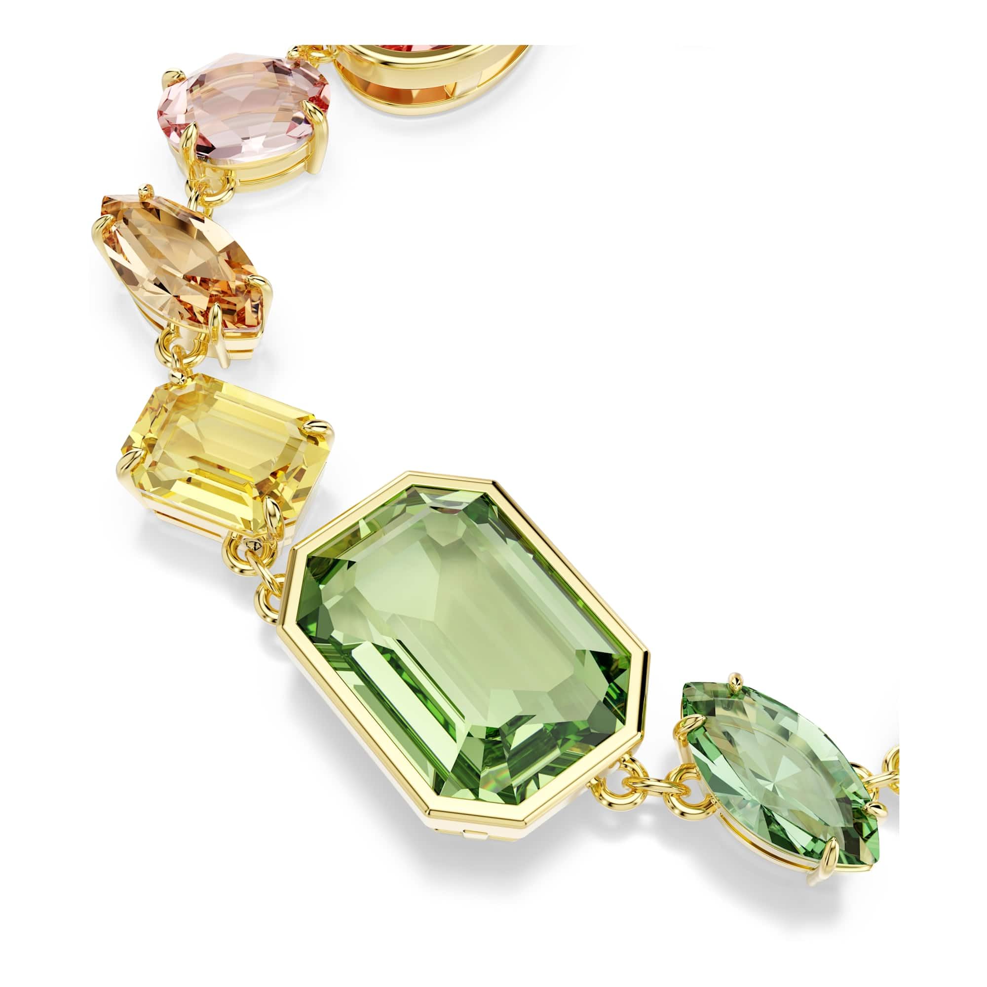Swarovski Bransoletka Gema, Szlify różnorodne, Różnokolorowa, Powłoka w odcieniu złota