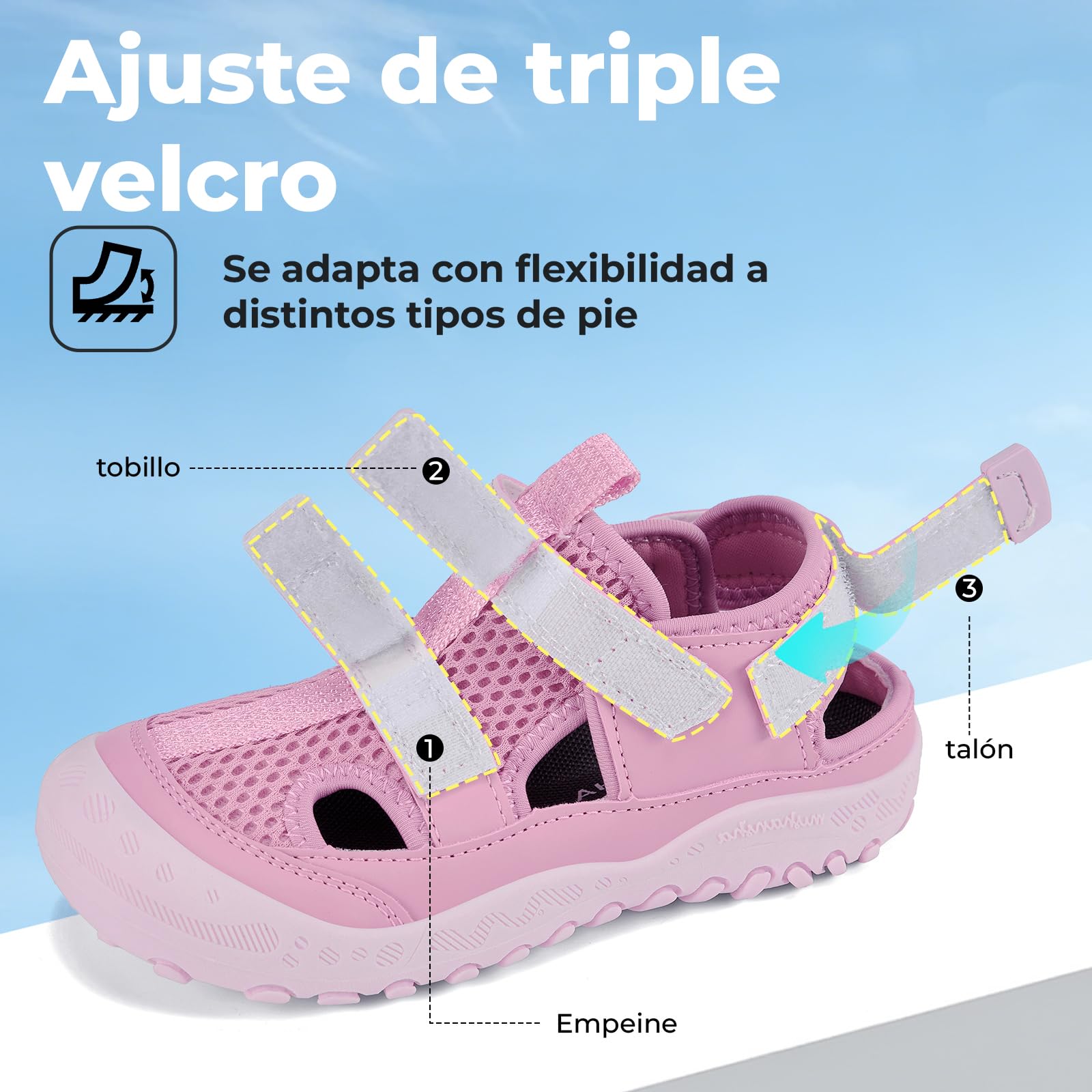 Mishansha Sandalias Niño Niña Trekking con Puntera Cerrada, Transpirables y Antideslizantes, Tallas 24-38