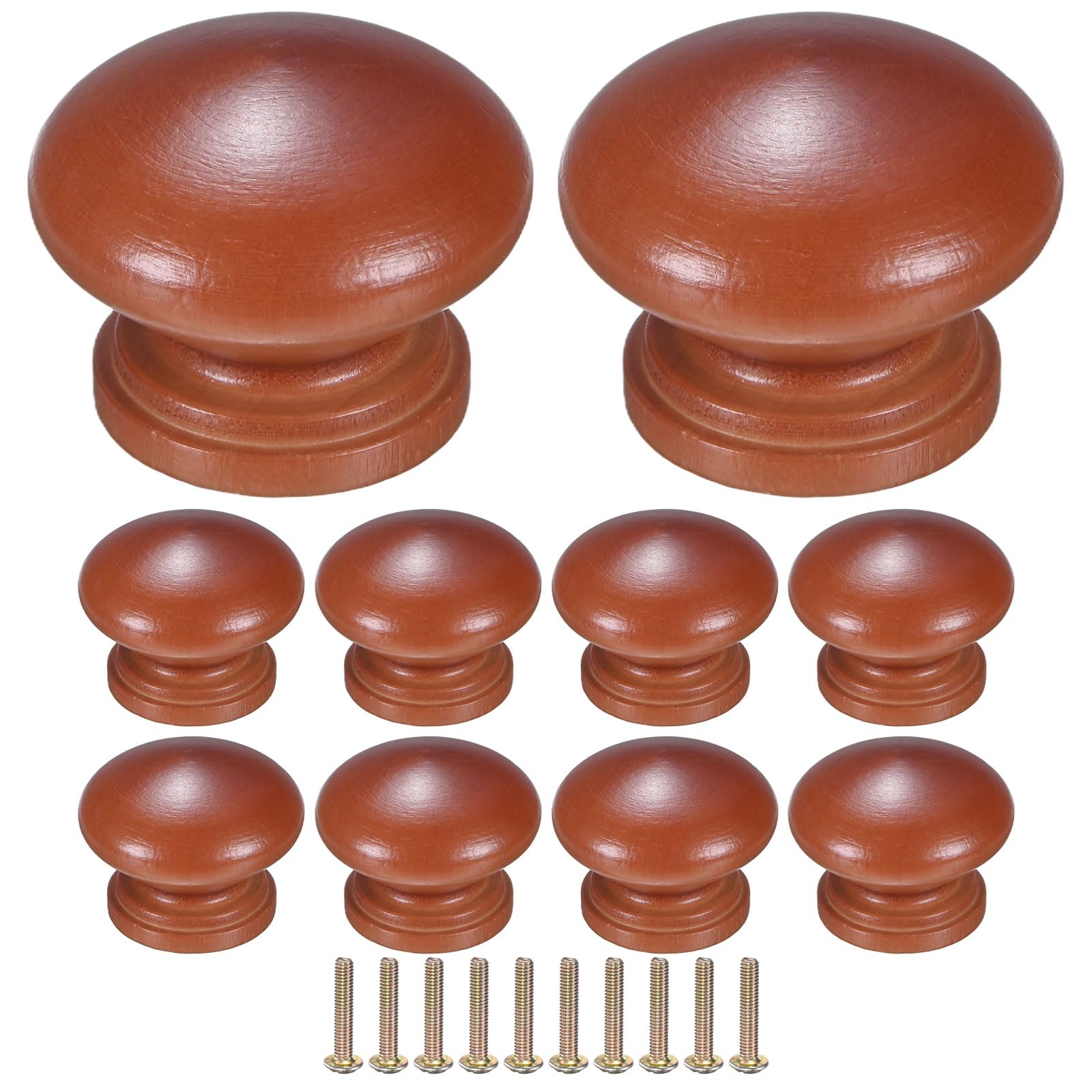 M METERXITY 10-Pack Kicthen Cabinet Knobs, 1-3/8 in(35mm) Solid Wood Round Drawer Pull Handle for Dresser/Office/Cupboard