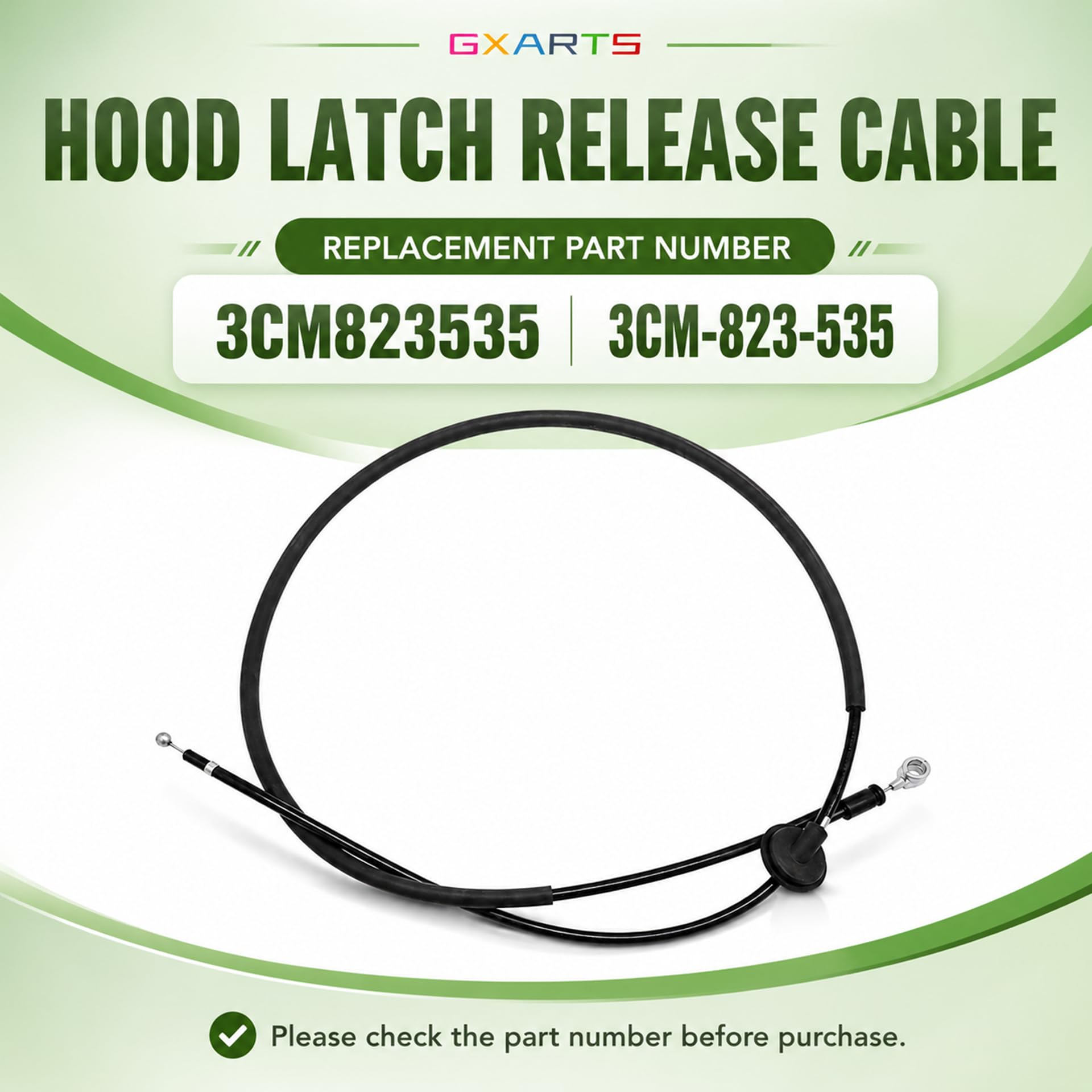 Amazon.com: GXARTS Hood Latch Release Cable 3CM823535 3CM-823-535