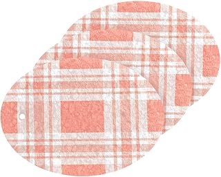 Orange Tartan Plaid Sponge Dish Sponge 3 Pcs Kitchen Sponge Handy Sponges Cellulose Sponges for Cleaning Kitchen and Household