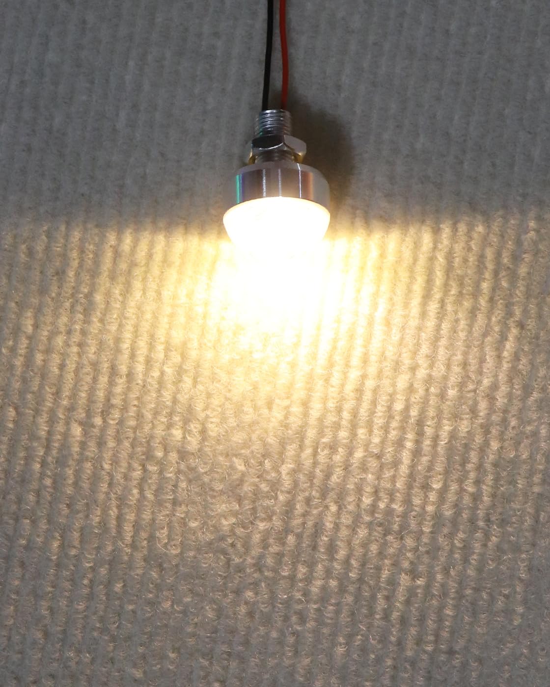 Piccola lampadina USB 1 Watt con cavo DC 5 V dimmerabile LED luce 1,6 m di lunghezza USB alimentato con filo flessibile per Halloween, fai da te, esperimenti, 1 confezione (bianco caldo)