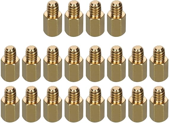 6-32 Brass Motherboard Standoffs,ATX Case Standoffs, ATX Standoff for ATX Computer Case - 20 Pack